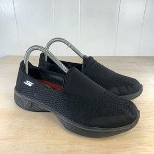 Skechers Go Walk 4 Women's Slip On Shoes Black Goga Max Comfort Sneakers Size 8